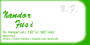 nandor fusi business card